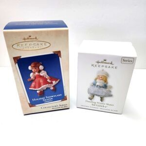 Hallmark Keepsake Christmas Ornament Set of Two Holiday Winter Skaters